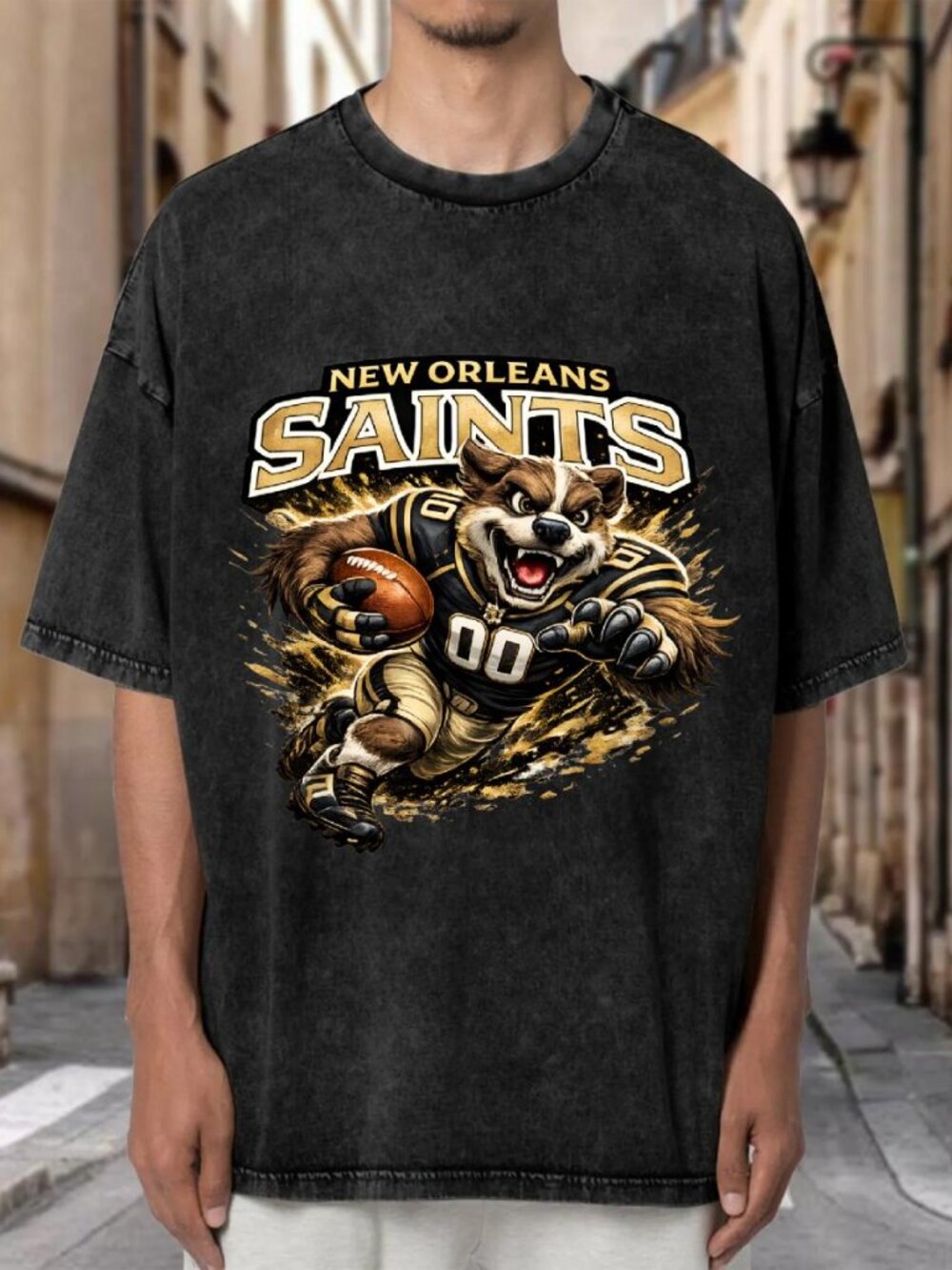 New Orleans Saints Mascot Football Streetwear T-shirt M2LXOT7UJS01
